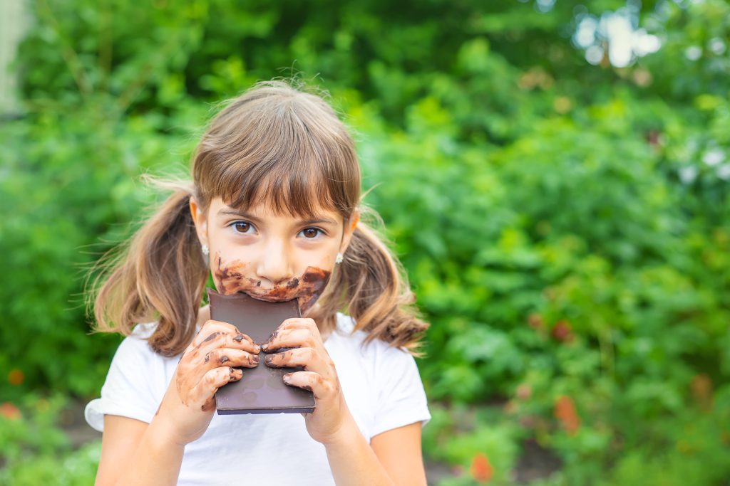 Kids eating Chocolates